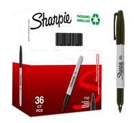Sharpie Permanent Markers Fine Point Black 36 Count Black 36 Count Fine Ti
