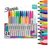 SHARPIE Pennarelli Permanenti | Pennarelli Colorati a Punta Fine | Colori Assortiti | 24 Pennarelli