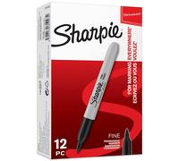Sharpie Permanent Markers Fine Point for Bold Details Black Ink 12 Count M