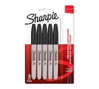 Sharpie Permanent Markers Fine Point for Bold Details Black Ink 5 Marker P