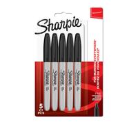 Sharpie Permanent Markers Fine Point for Bold Details Black Ink 5 Marker P