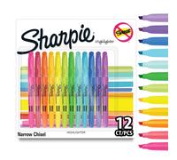 Sharpie Pocket Highlighters Chisel Tip Assorted Fluorescent Ink Colours 12