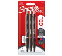 Sharpie S-Gel Gel Pens Medium Point (0.7mm) Black, Red & Blue Ink 3 Coun