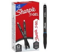 Sharpie S-Gel Gel Pens Medium Point (0.7mm) Blue Ink 12 Count Black Barr