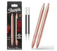 Sharpie S-Gel, penna gel, corpo in metallo rame, punta media (0,7 mm), inchiostro nero, include 2 penne e 2 ricariche di inchiostro aggiuntive