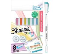 SHARPIE S-NOTE Doppia Punta, a scalpello e punta fine, blx8 colori assortiti