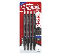 SHARPIE S-Gel 2116200 - Penna gel retrattile, punta fine, inchiostro blu, confezione da 4