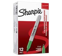 SHARPIE Set di pennarelli indelebili a punta fine - verde 12 pezzi (S) (verde, verde, bianco, fine, 12 pezzi (S))