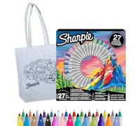 Sharpie Set regalo di 27 pennarelli indelebili + borsa da colorare, punte fini e ultra sottili, colori assortiti per disegno, artigianato, progetti artistici fai da te, diari e materiale scolastico