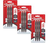 Sharpie SGel | Penne gel | Punta media (0,7 mm) | Inchiostro nero, rosso e blu | 3 x 3 pezzi