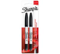 Sharpie Twin Tip Permanent Markers Fine & Ultra-Fine Points Black Ink 2 Ma
