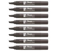 Sharpie W10 - Pennarelli permanenti con punta a cuneo a scalpello, inchiostro nero, confezione da 8