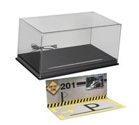 Sharplace 1:24 Display Display Display Display Garage Showcase Controlli con La Scena del Parcheggio per Il Layout dei Collezionisti Regalo di Compleanno, Nero