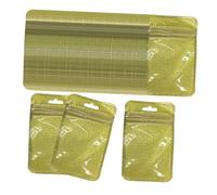 Sharplace 100 pezzi piccoli sacchetti in polietilene con chiusura a zip richiudibili trasparenti, sacchetti per la conservazione di perline per pittura a, Oro