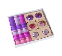 Sharplace 19 Cubi da Costruzione Arcobaleno Dall'aspetto Trasparente, Giocattoli Educativi, Blocchi Gem in Acrilico Arcobaleno per Insegnare Le Vacanze Scolasti, Viola