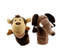 Sharplace 2 Burattini a Forma di Animale per Raccontare Storie, Peluche Realistici con Bocca Mobile per Divertirsi O Come per Feste in Giardino, Elefante Scimmia