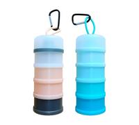Sharplace 2 contenitori per proteine, erogatori di latte in polvere, multifunzionali e pratici, con moschettoni, per appassionati di fitness, Rosso Grigio Blu
