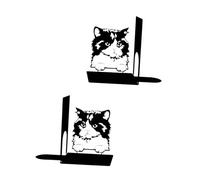 Sharplace 2 fermalibri in metallo a forma di gatto, fermalibri decorativi, supporto per libri, organizer per amanti dei gatti, regalo per casa, ufficio,