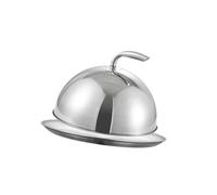 Sharplace 2 Pezzi Cloche per Alimenti Cupola per Fondere Formaggio con Piatto per Bistecche Strumento Da Cucina per Cottura Uniforme Adatto per Ristoranti E Us, Coperchio 22cm Piatto 26cm