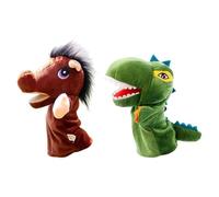 Sharplace 2 Pezzi di burattini a Mano a Forma di Animale, Pupazzi per raccontare storie, realistici e fantasiosi Animali di Peluche, Gioco di finzione per la, Dinosauro E Cavallo