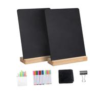 Sharplace 2 Pezzi Lavagna Piccola Mini Lavagna Segnaposto Bacheca Decorativa Base in Legno Doppia Faccia Cancellabile Adatta a Caffetteria Ristorante Matrimoni