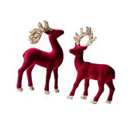 Sharplace 2 pezzi statue di renne di Natale sculture di animali sculture ornamentali per la casa, Rosso