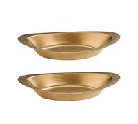 Sharplace 2x Ciotole per riso al curry, ciotole per servire snack, creative in acciaio forma di barca per insalata di frutta, per feste di pasta, Oro