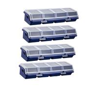 Sharplace 4 pezzi di custodie per viti, organizer per componenti elettronici, banco da lavoro, Blu