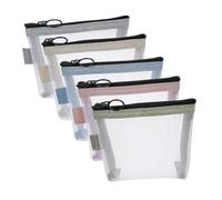 Sharplace 5 pezzi Mini con cerniera con cerniera Mesh maga magazzino Borsa per rossetto Accessori cosmetici Organizzatore per escursioni da escursionismo