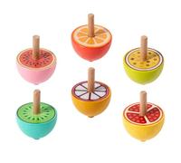 Sharplace 6 pezzi di giocattoli giroscopici in legno, giocattoli educativi per l'asilo, bomboniere per ragazze e ragazzi, Frutta