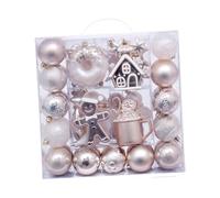 Sharplace 74 pezzi di palline di Natale, ornamenti, palline da appendere, pendenti, decorazioni natalizie per soggiorno, anniversari, forniture per feste in, Champagne Bianco Profondo