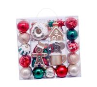 Sharplace 74 pezzi di palline di Natale, ornamenti, palline da appendere, pendenti, decorazioni natalizie per soggiorno, anniversari, forniture per feste in, Rosso Verde Marrone