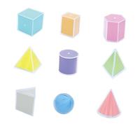 Sharplace 9x Giocattoli didattici di solidi geometrici 3D Giocattoli matematici Riconoscimento delle forme Aiuti per insegnanti Educativi