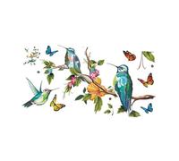 Sharplace Adesivo murale con colibrì, adesivo da parete con uccelli, colibrì sul ramo di un albero, carta da parati in PVC per sala da pranzo