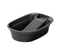 Sharplace Bacinella per Bucato Catino per Lavare Vasca di Lavaggio E Lavatoio Domestico con Asse Integrata in PP Adatta per Il Bucato a Mano di Bambini E Bianc, 48 cm x 38 cm x 14 cm