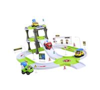 Sharplace Camion di Ingegneria Inerzia Del Veicolo Coordinazione Occhio-mano Pista Da Corsa Pista per Auto Parcheggio per I Più Piccoli Regalo, Verde, 72x53x33cm