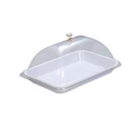 Sharplace Campana per Alimenti Cupola Protettiva Espositore per Torte Coperchio Da Portata Vetrina per Dolci in Materiale Melaminico Facile Da Pulire Adatto per, Bianco