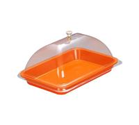 Sharplace Campana per Alimenti Cupola Protettiva Espositore per Torte Coperchio Da Portata Vetrina per Dolci in Materiale Melaminico Facile Da Pulire Adatto per, Orangina