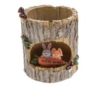 Sharplace Ceppo d'albero, Piccolo Vaso per Fiori, Contenitore per Piante, Versatile Ornamento da Tavolo, portapenne per Tavolo da Soggiorno, Regalo di, Coniglio