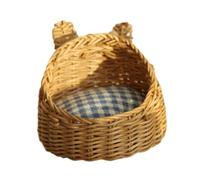 Sharplace Cestino in Miniatura in 1:12 Forniture per Casa da Gioco Ornamento Parte Fai-da-Te Regalo Simulazione Rifugio per Animali Domestici Cat Dog, Reticolo Leggero