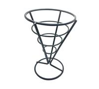Sharplace Cestino per Patatine Fritte in Ferro, Supporto per Snack, Porta Cibo Fritto Riutilizzabile, Nero