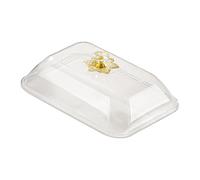 Sharplace Copertura per alimenti rettangolare con manico, coperchio antipolvere, copripiatto da portata, cupola per alimenti, taglieri di salumi, feste, S Clear