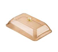 Sharplace Copertura per alimenti rettangolare con manico, coperchio antipolvere, copripiatto da portata, cupola per alimenti, taglieri di salumi, feste, L Amber