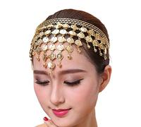 Sharplace Copricapo, Copricapo di Danza del Ventre con Copricapo di Paillettes di Monete, Danza del Ventre Abbigliamento per Abiti da Zingara per Ornamenti da Sposa da Donna