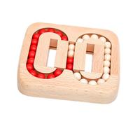 Sharplace Cubo di Legno con Punta delle Dita a Forma di Fagiolo Rotante, Robusto, Giocattolo Educativo Divertente, Rompicapo per Bambine, Perlina di Legno