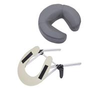 Sharplace Culla per il viso con cuscino per lettino da massaggio, comoda e morbida pelle PU, staffa in lega di alluminio, robusto cuscino regolabile, Grigio