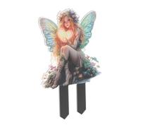 Sharplace Da Giardino in Acrilico 2D, per Fioriera Fatata, Cartello da Giardino, Piante da Interno, Prato Ed Esterno, Fata con Cuore