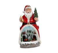 Sharplace Decorazione natalizia a forma di trenino rotante, musicale, da scrivania, a LED, per regalo, hotel, appartamento, Babbo Natale