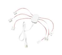 Sharplace Distributore di Alimentazione USB da 5 V, Kit di Cablaggio per Illuminazione con hub di Porte per luci di Modelli in Miniatura, modellismo, 6 Porti