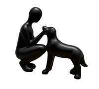 Sharplace Elegante collezione di statuette di uomo e cane, ornamenti, sculture di cani umani per armadietti, ristoranti, camere da letto, uffici, decorazioni, Nero